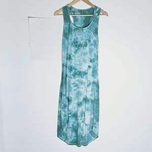 Bloom Tie Dye Sleeveless Hi Low Beachy Rushed Back Women's Maxi Dress Size XL
